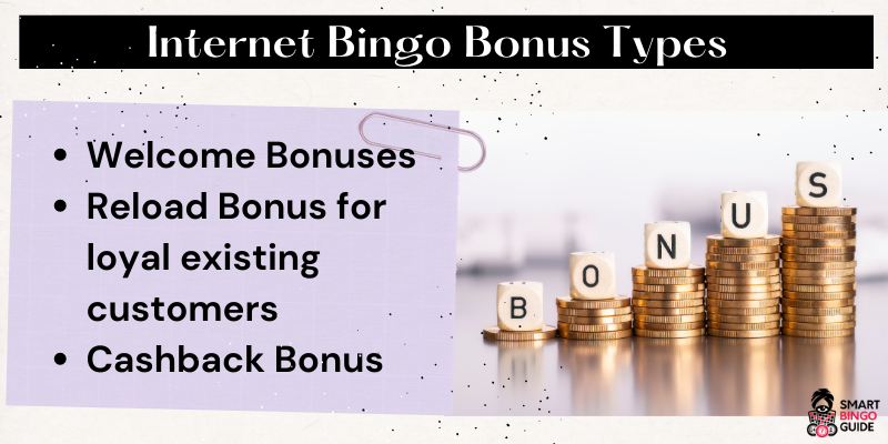 Internet bingo bonus types at bingos online