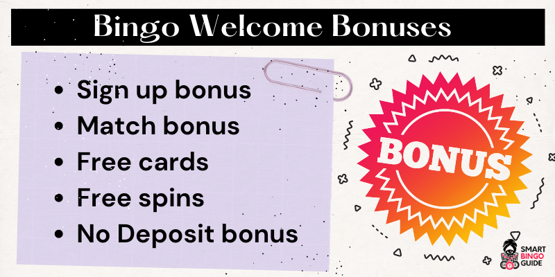 Bingo Welcome Sign Up Bonuses Types