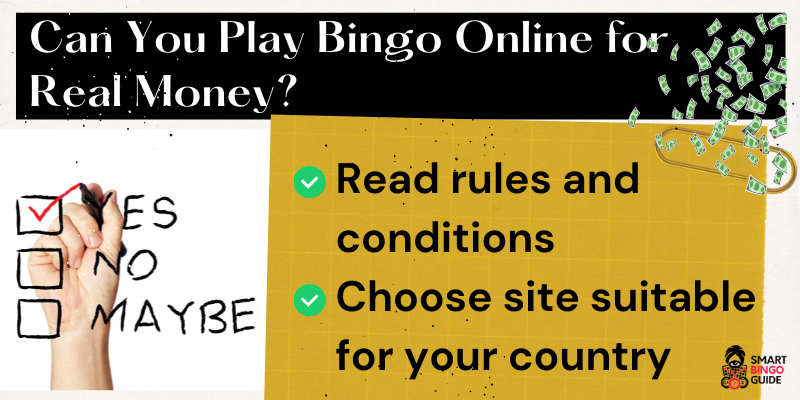 Can you play bingo online for real money - Yes, No, Maybe checklist