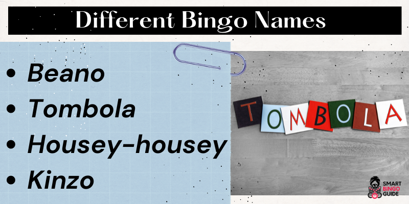 Historical bingo names, Tombola sign - Bingo game rules simple