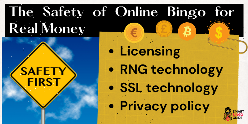 Safety tips to play best online bingo for real money 2023 - Safety first sign
