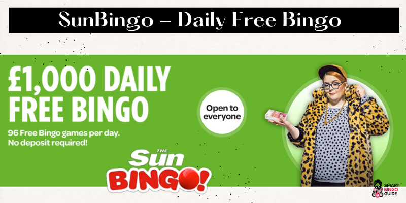 SunBingo daily promo - £15 free no deposit bingo bonuses