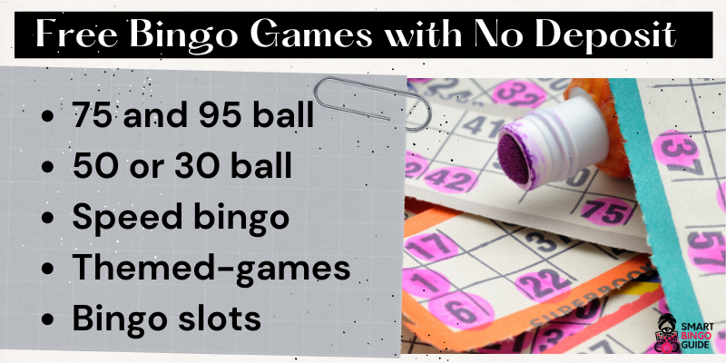 Types of free online bingo games with no deposit bonus