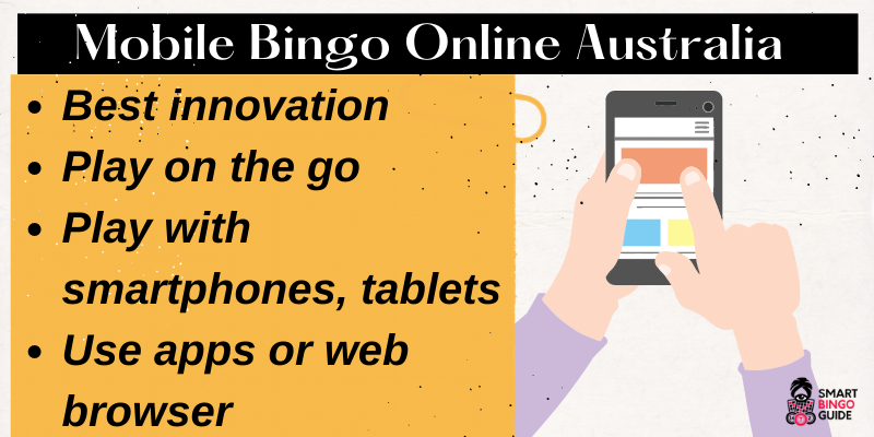 List of pros of mobile bingo online sites Australia - smartphone, hands