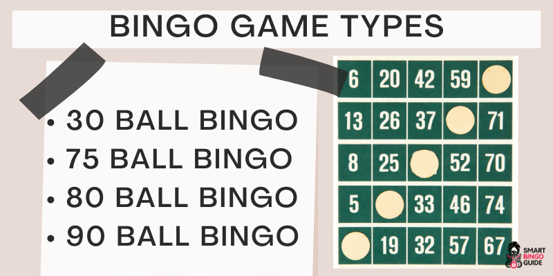 Bingo game types at casino - bingo card