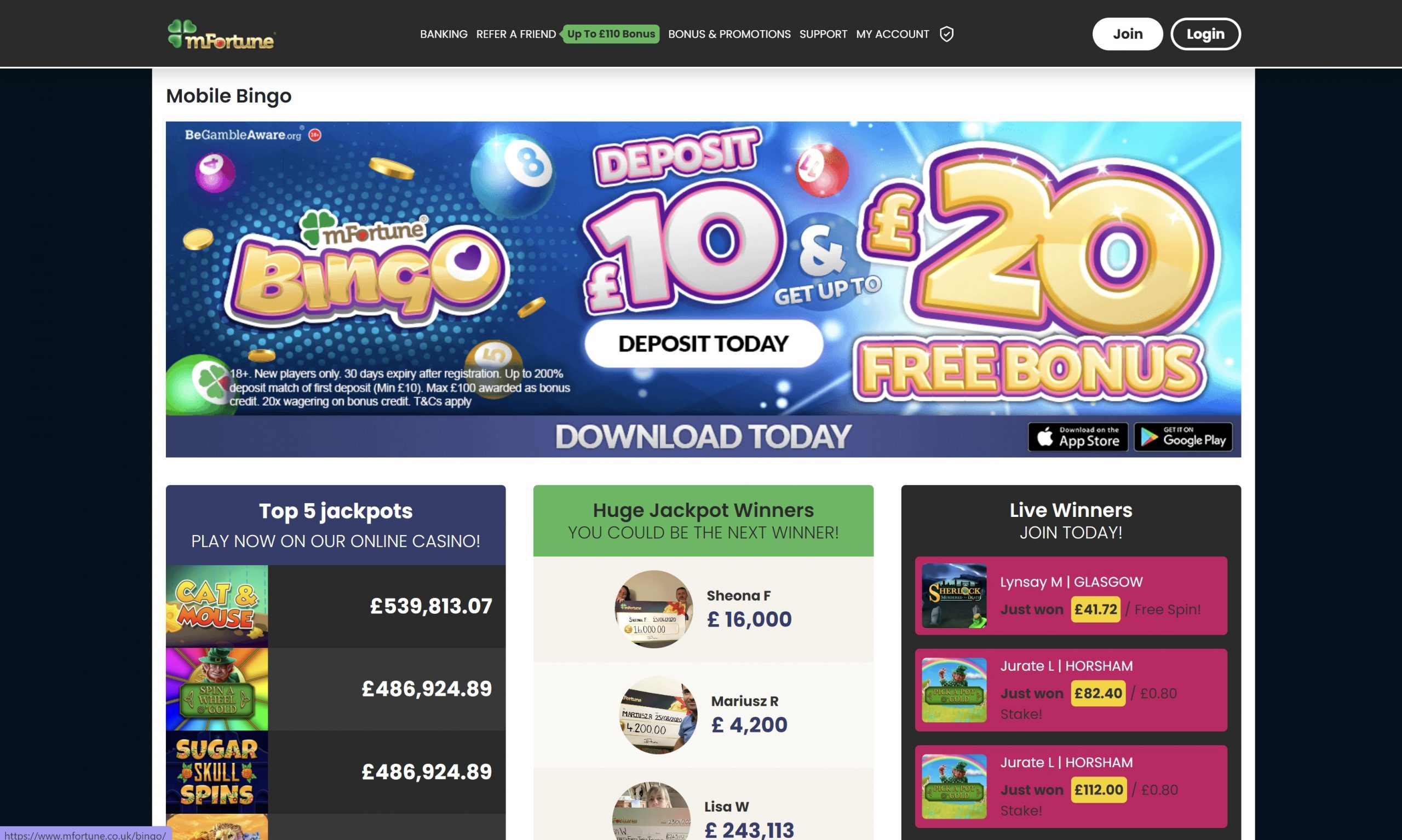 mfortune bingo sites with slots pay by mobile phone bill bingo uk