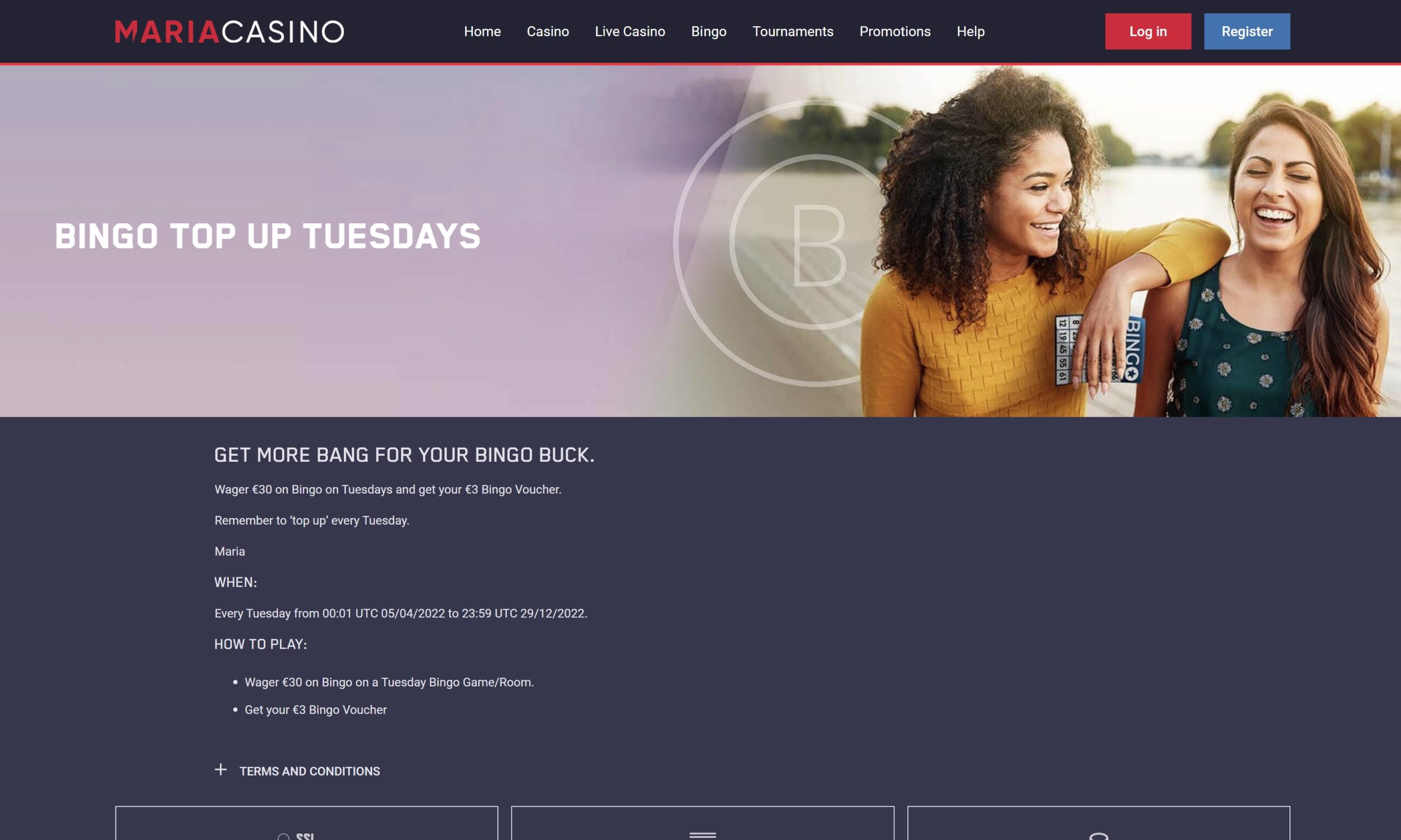 mariacasino online bingo bonus voucher free spins